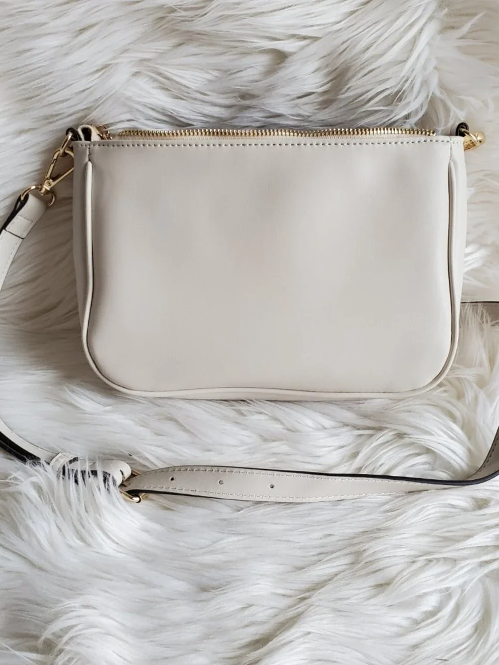 Nine West Crossbody Cream Faux Leather Shoulder Handbag